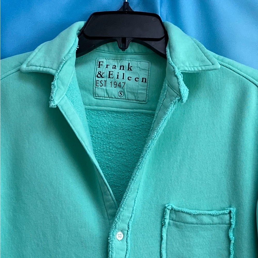 Frank & Eileen Eileen Button-Up Shirt TRIPLE FLEECE Size: S Spearmint - Picture 5 of 15